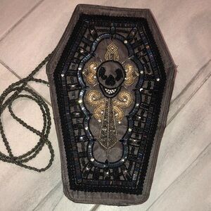 Katherine’s beaded day of the dead Halloween coffin purse